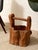 Vintage Rustic Hand-Carved Log Wood Bucket With Handle For Sale - Image 4 of 12