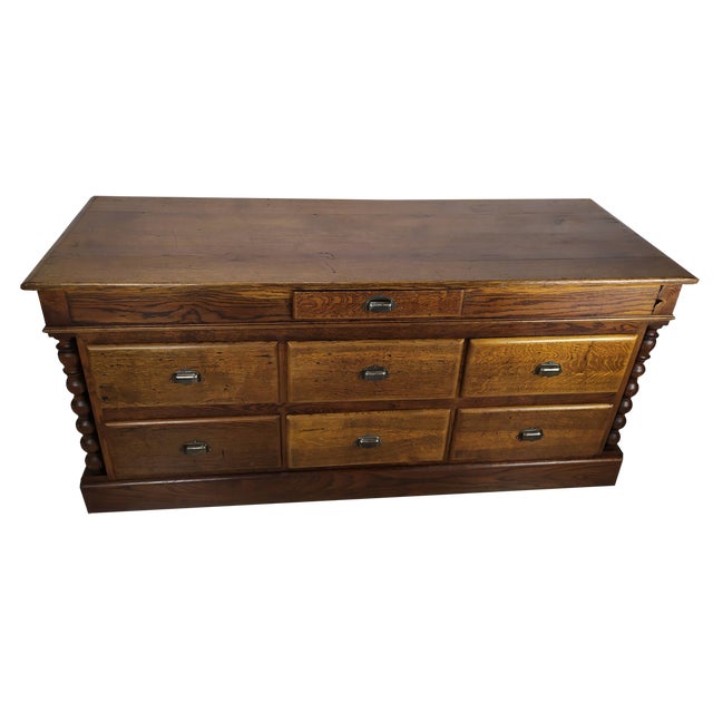 Trade Bench with Oak Drawers For Sale