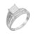 Contemporary 10K White Gold 1/3 Cttw Invisible Set Princess-cut Diamond Cluster Bypass Ring - Ring Size 8 For Sale - Image 3 of 7