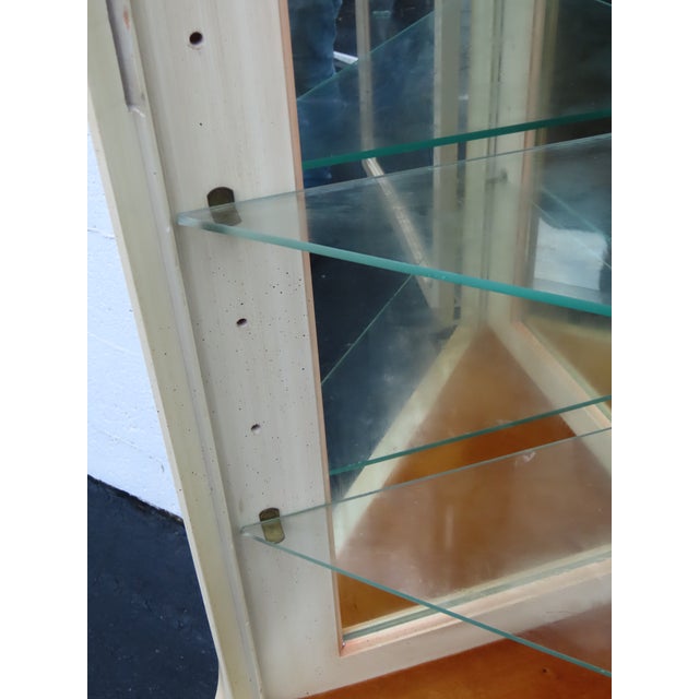 French Tall Painted Corner Vitrine Display Curio Cabinet Cupboard 6676 For Sale - Image 9 of 18