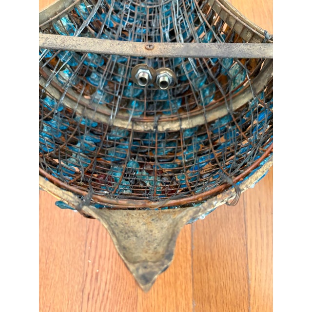 1940’s Dore Bronze Sconce Cages With Beaded Glass in the Style of Ercole Barovier, a Pair For Sale - Image 11 of 12