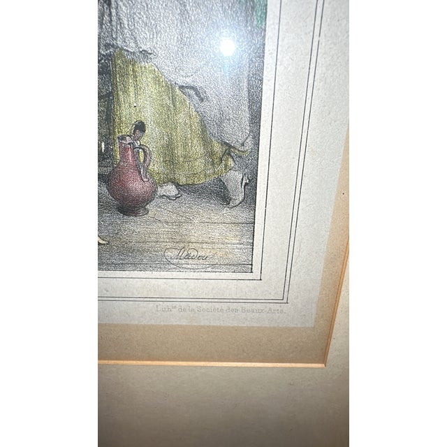 Mid 19th Century Framed 1842 Hand-Colored Lithograph by Jean-Baptiste Madou – “J. Steen Consultant Ses Amis” For Sale - Image 5 of 11