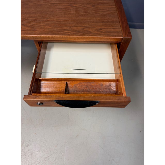 Brown 1960s Mid-Century Modern Jens Risom Attributed Walnut Writing Desk For Sale - Image 8 of 11