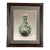 Vintage Chinese Silk Embroidery Green Vase W/Dragon, Framed For Sale