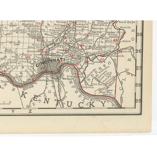 Antique Map of Ohio The Buckeye State by Rand McNally, 1899 For Sale - Image 9 of 12