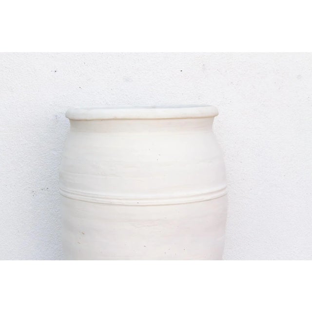 Tall Mediterranean Amphora Shape White Terracotta Planter For Sale In Los Angeles - Image 6 of 9