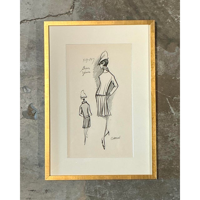 Vintage Pierre Cardin Fashion Sketch For Sale - Image 12 of 12