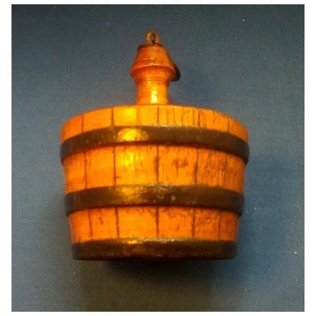 Wood Antique 19th Century American Country Store Carved Wood Treen Barrel For Sale - Image 7 of 9