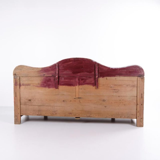 Antique Swedish Bench in Grey Painted Pine with Storage, 1900s For Sale - Image 4 of 11