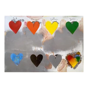 Jim Dine Vintage Pop Art Offset Lithograph Print French Poster " Hearts " 1970