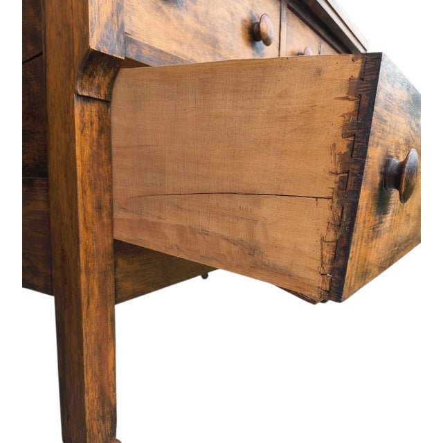Antique St. Louis Holtgrewe-Vornbrock 3-Drawer Wood Chest With Original Label & Original Wood Wheel Casters For Sale - Image 12 of 16
