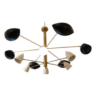 B&W Ceiling Lamp from Stilnovo, 1970s For Sale