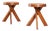 Set of Elm S13A Stools attributed to Pierre Chapo, France, 1970s For Sale