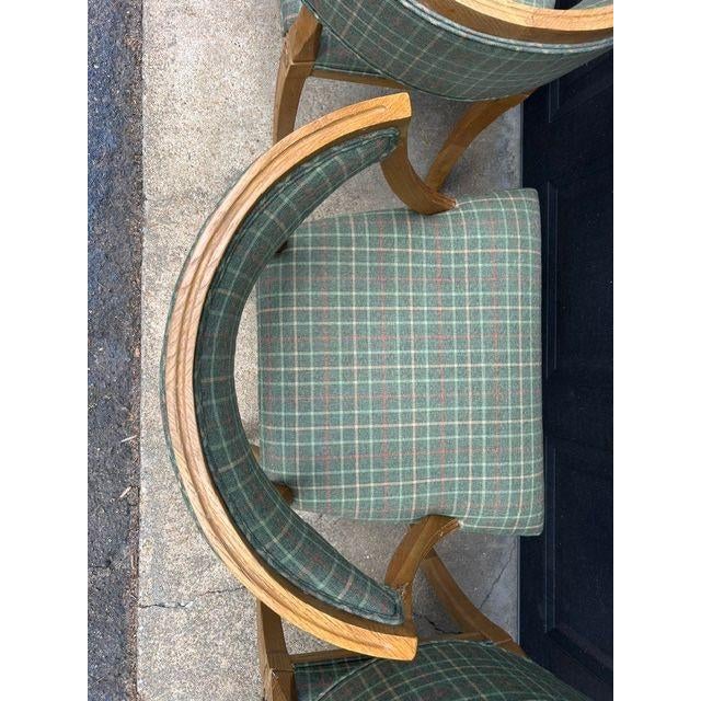 Set of 4 Custom Restoration Hardware Swedish Demi-Lune Chairs For Sale - Image 9 of 14