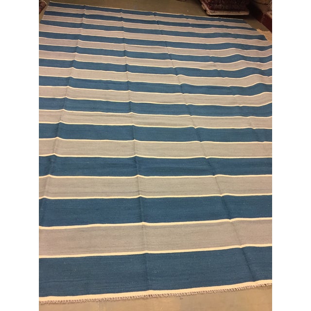 Contemporary Hand Woven Turkish Kilim Rug - 9ft 10in X 13ft 4" For Sale In New York - Image 6 of 6