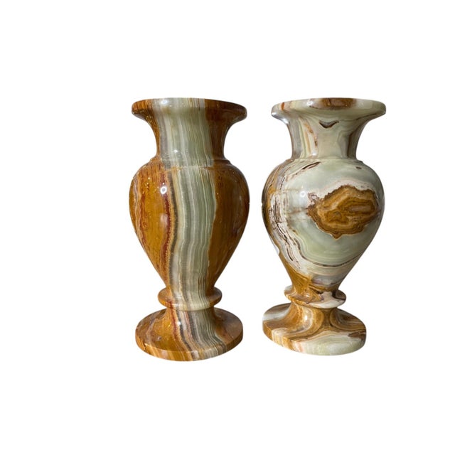 Onyx Stone Vases, a Pair | Chairish