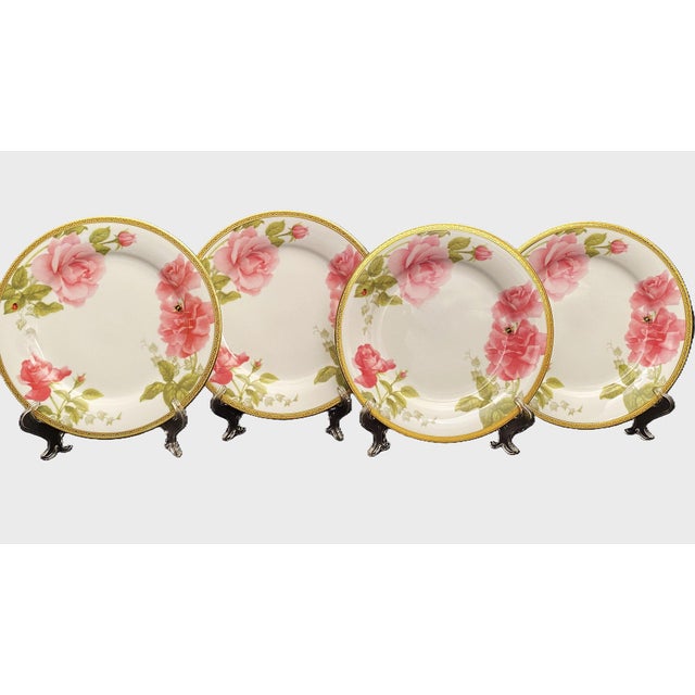 Set 4/Pink Fashion Rose Buffet, Gold Encrusted Rim by Charter Club for Macys 9.5" Lunch This listing is for a set of four...