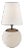 Thomas O'Brien by Visual Comfort Signature Terri Large Round Table Lamp in Alabaster with Linen Shade For Sale