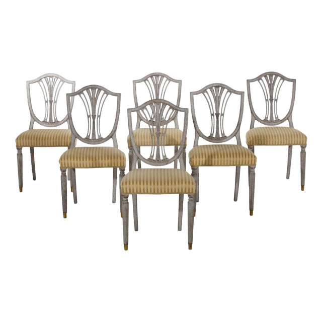 Gustavian Style Dining Chairs, Early 20th Century, Set of 6 For Sale