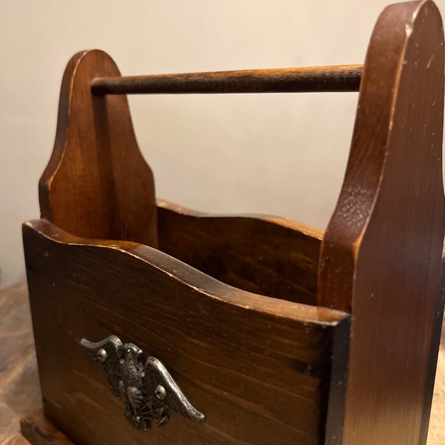 1980s Vintage Solid Wood Mail Letter Box Features Eagle Country Americana Farmhouse For Sale - Image 10 of 12