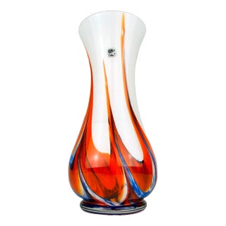 Hand-Cut Murano Glass Vase by Carlo Moretti, Italy, 1970s For Sale