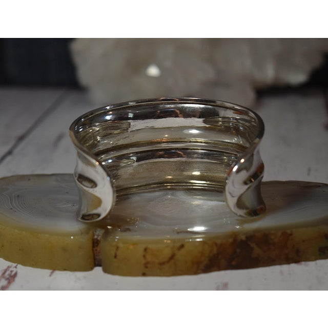 Vintage Mod Style Wide Sterling Silver Cuff Bracelet For Sale In Philadelphia - Image 6 of 17