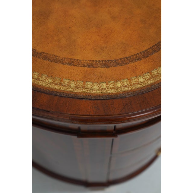 Maitland Smith Leather Top Mahogany Kidney Shape Desk For Sale - Image 9 of 18