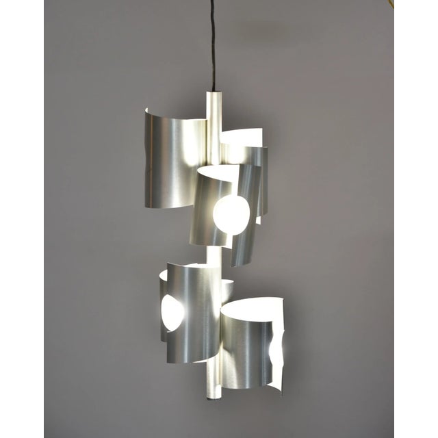 Mid Century Italian Aluminum 6 Light Fixture For Sale - Image 12 of 13