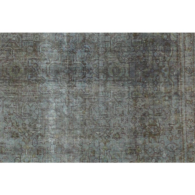 1980s Boho Chic No Pile Blue/Brown Wool Rug - 7'10'' X 11'1'' For Sale - Image 5 of 10