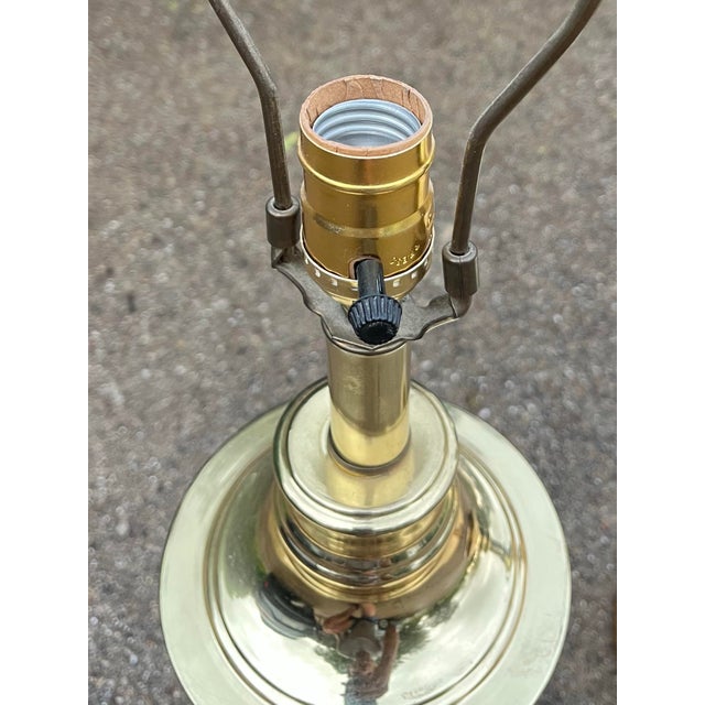 Metal Vintage Dresden Bleikristall Crystal & Brass Large Table Lamps - a Pair For Sale - Image 7 of 12