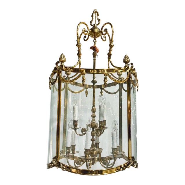 Myran Allan Luxury Lighting Neoclassical Italian Empire Brass Lantern For Sale