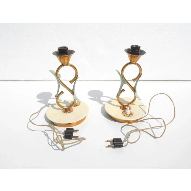 Small Table Lamps by Angelo Lelii for Arredoluce, 1940s, Set of 2 For Sale - Image 3 of 8