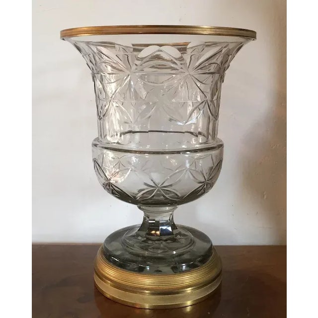 French 19th Century Anglo Irish Cut Crystal Glass Mounted Vase For Sale - Image 3 of 11