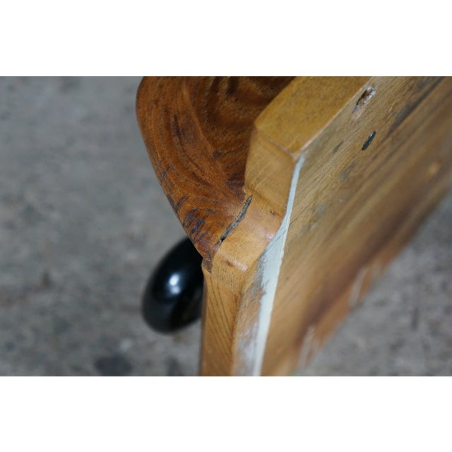 Antique Oak Coat Rack Shelf Salvaged Door Knob Hooks Grapevine Architectural 30" For Sale - Image 13 of 18