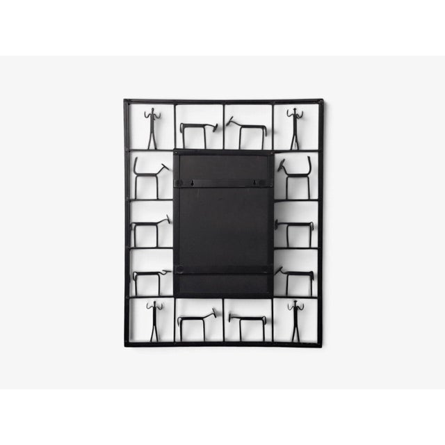 Black Frederic Weinberg, American Modern, Figural Wall Mirror, Iron, Usa, 1950s For Sale - Image 8 of 8