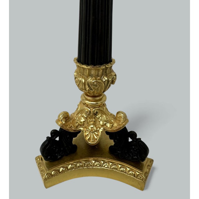 Late 19th Century Antique Pair French Ormolu Bronze Dore Victorian Candlesticks Candelabra 19th Ct For Sale - Image 5 of 11