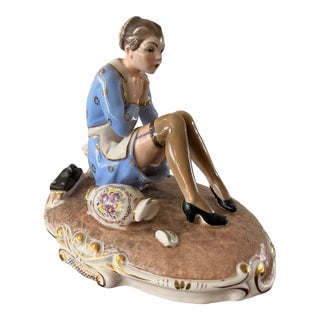 Vintage Italian Porcelain Figure of Maid For Sale