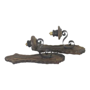 Vintage Pair of Spanish Wall Sconce Candle Holders