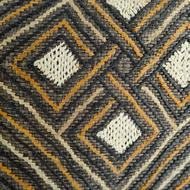 Tribal Tribal Patterned Vintage African Kuba Cloth Pillow For Sale - Image 3 of 4