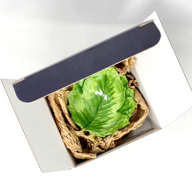 Traditional Leaf Bowl With Gilded Branch Handle, Small — The Mane Lion, Hand-Painted Italian Ceramic For Sale - Image 3 of 3