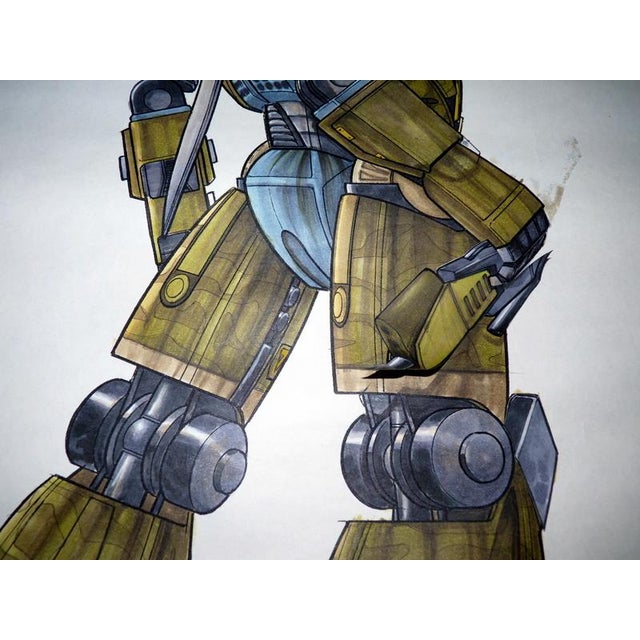 Two Original Sci-Fi Movie Concept Paintings 1993 Jamie Rama "Manned Armed Droid Fighter" For Sale - Image 10 of 14