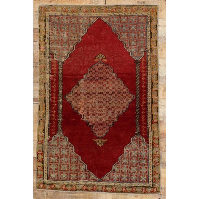 Antique Turkish Oushak Prayer Rug - 02'08 X 04'01 For Sale - Image 9 of 9