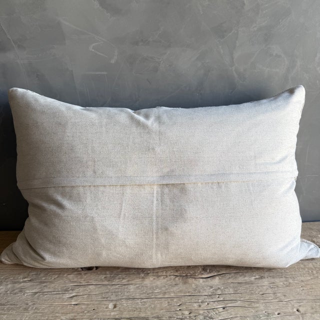 Vintage Rug Pillow With Original Seams Includes Insert For Sale In Los Angeles - Image 6 of 7