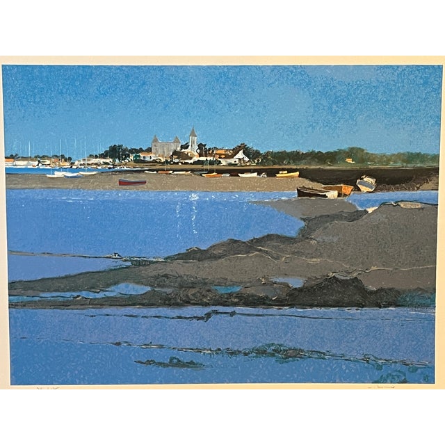 Sky Blue Late 20th Century Alain Bonnefoit Lithograph "Soleil Du Matin Sur Noirmoutier" Signed 78/175 For Sale - Image 8 of 10
