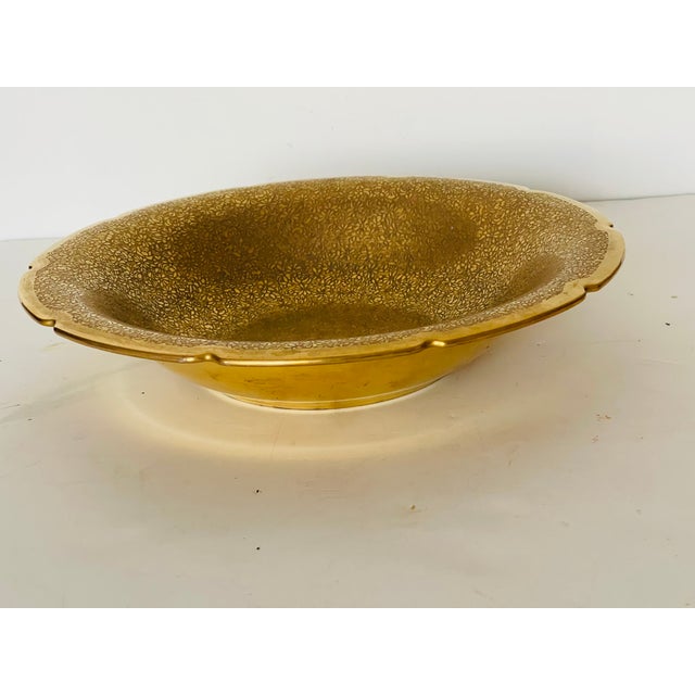 Antique Pickard Gold Incised Porcelain Bowl Dish For Sale In Miami - Image 6 of 8