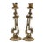 Brutalist Judaica Shabbat Candlesticks by Wainberg C. 1960's Pair For Sale