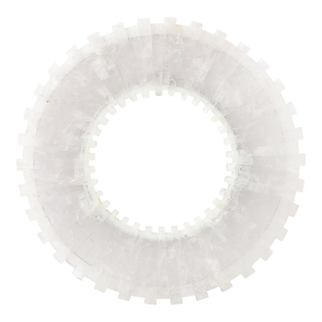 Modernist Custom Tessellated Starburst Rock Crystal Mirror by High Style Deco For Sale