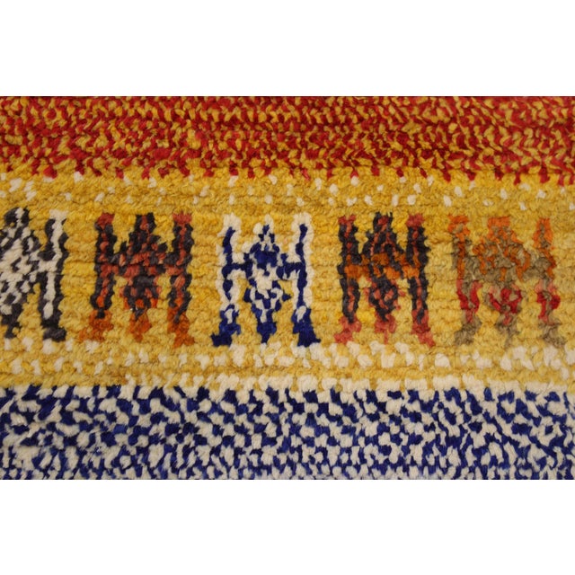 Moroccan Tribal Rust/Blue Wool Rug - 8'9'' X 12'4'' For Sale In New York - Image 6 of 10
