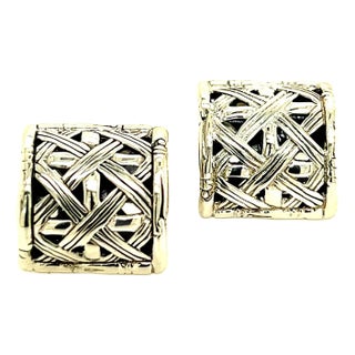 1990s John Hardy Estate Cufflinks Sterling Silver, 2 Pieces For Sale