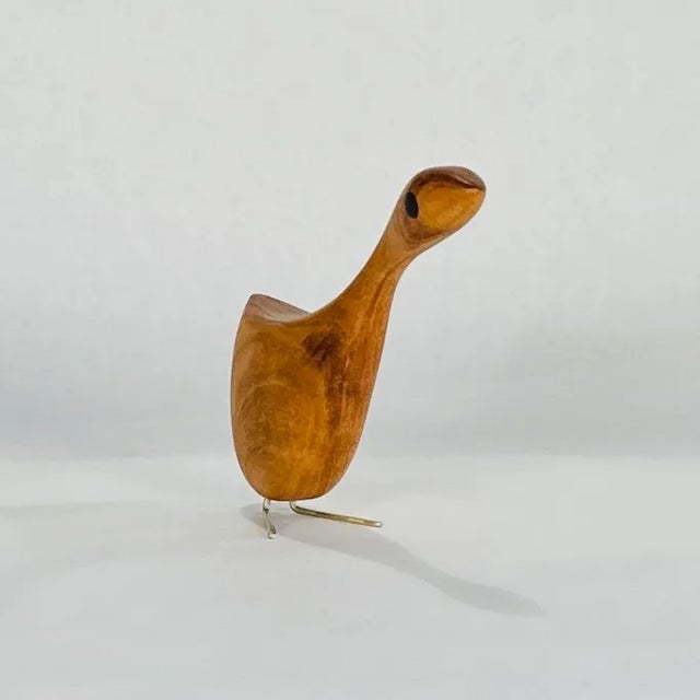 Small Goose Wood Figurine inspired by the wooden birds of iconic Danish designer Jacob Hermann. This bird is sculpted from...
